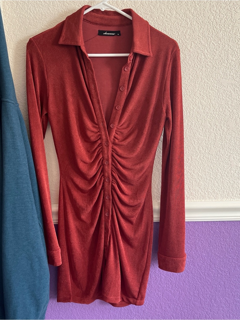 Olivaceous Terracotta Button-Front Knit Top